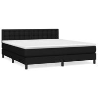 Boxspring met matras stof zwart 180x200 cm - thumbnail