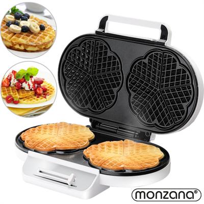 Monzana Wafelijzer 1200W hartvorm in Wit