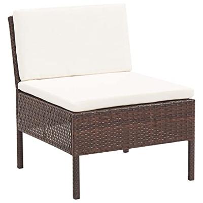 3-delige Loungeset met kussens poly rattan bruin 3-delige Loungeset met kussens poly rattan bruin