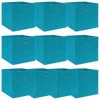 VidaXL Opbergboxen 10 st 32x32x32 cm stof babyblauw - thumbnail