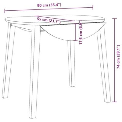 Eettafel bruin massief hout rubber