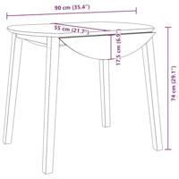 Eettafel bruin massief hout rubber - thumbnail