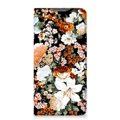 Smart Cover voor Motorola Moto G52 | Moto G82 Dark Flowers Smart Cover voor Motorola Moto G52 | Moto G82 Dark Flowers