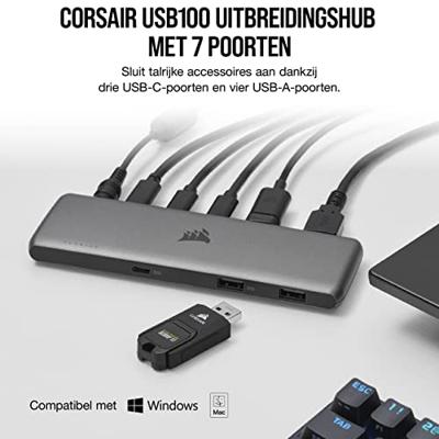 Corsair USB-C 7-poorts usb-hub Corsair USB-C 7-poorts usb-hub