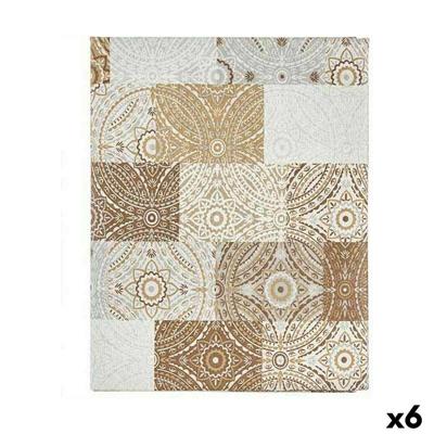 Vlekbestendig tafelkleed Kinvara Beige Dun canvas Anti-vlek Tegel 140 x 180 cm (6 Stuks)