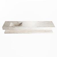 MONDIAZ ALAN-DLUX 200cm planchet Ostra. Vrijhangende wastafel CLOUD links 1 kraangat, kleur Ostra. - thumbnail