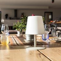 STANDY MINI CREAM Snoerloze tafellamp met crèmekleurige stalen voet - warm wit / koud witte LED voet - thumbnail