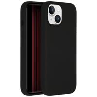 Accezz Liquid Silicone Backcover iPhone 15 Telefoonhoesje Zwart - thumbnail