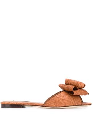 Dolce & Gabbana bow detail flat sandals - Brown Dolce & Gabbana bow detail flat sandals - Brown