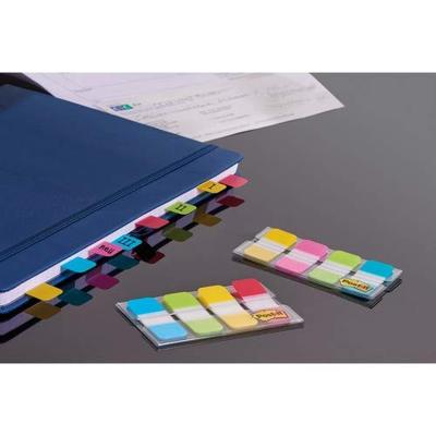 Post-it index Strong, ft 15,8 x 38,1 mm, blister met 4 kleuren, 10 tabs per kleur