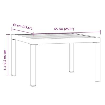 Tuintafel 65x65x40 cm aluminium zwart