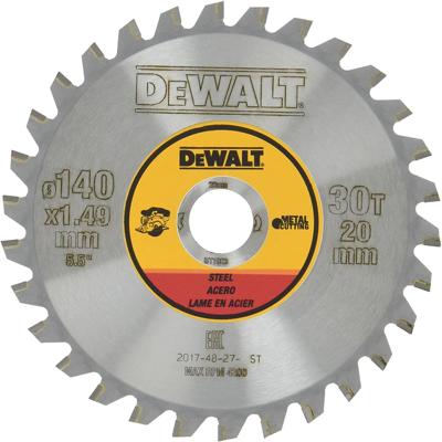 DeWALT Cirkelzaagblad voor Staal Ø 140mm Asgat 20mm 30T - DT1923-QZ