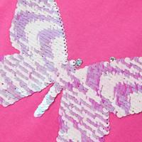 Kindershirt met kapmouwen 140 donkerroze - thumbnail