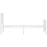 Bedframe met hoofd- en voeteneinde metaal wit 80x200 cm - thumbnail
