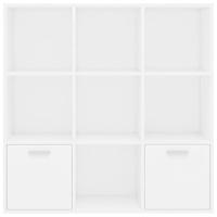 Boekenkast 98x30x98 cm bewerkt hout wit - thumbnail