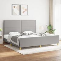 Bedframe zonder matras stof lichtgrijs 200x200 cm - thumbnail