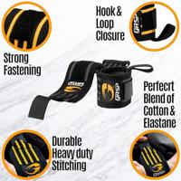 GASP Hardcore Wrist Wraps Black/Grey - thumbnail