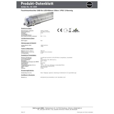 mlight Lamp voor vochtige ruimte G13 Lichtgrijs