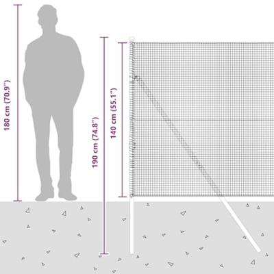 VidaXL Afrasteringspaal grijs 10 x 1,4 m (16 x 16 mm gaas)