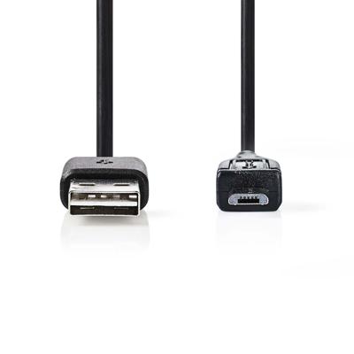 USB 2.0-Kabel | Micro-B Male - A Female | 0,2 m | Zwart