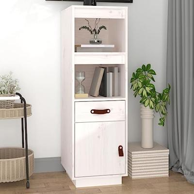 Hoge kast 34x40x108,5 cm massief grenenhout wit