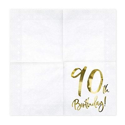 Servetten 90th Birthday Goud (20st)