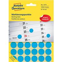 Avery Zweckform 3375 ronde etiketten, diameter 18 mm, 1.056 etiketten, blauw - thumbnail