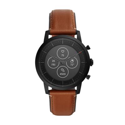 Horlogeband Fossil FTW7007 Leder Bruin 22mm