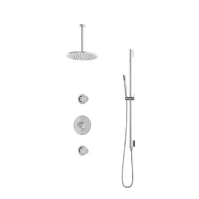 Hotbath Buddy - Inbouw Regendoucheset - 2 Stopkranen - Thermostatisch - Plafondbuis 30 cm - Hoofddouche 250 mm - Staafhanddouche - Glijstang 900 mm - Waterbesparend - V01