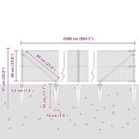 VidaXL Afrasteringspaal grijs 25 x 0,4 m (19 x 19 mm gaas) - thumbnail