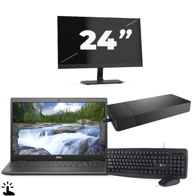 Dell Latitude 3510 - Intel Core i5-10e Generatie - 15 inch - Touch - 16GB RAM - 256GB SSD - Windows 11 Home + 1x 24 inch Monitor