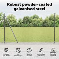 VidaXL Afrasteringspaal 7 pcs grijs staal - thumbnail