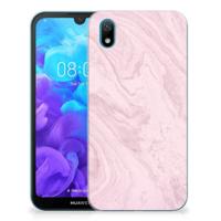 Huawei Y5 (2019) | TPU | Siliconen hoesje | Marble Pink - Origineel Cadeau Vriendin - thumbnail