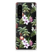 Sony Xperia 1 III | TPU Hoesje | Flamingo Palms - thumbnail