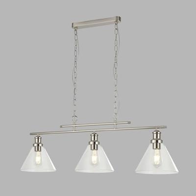 Searchlight HanglampPyramid 3-lichts mat zilver - 1277-3SS