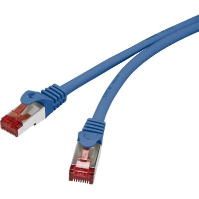 Renkforce RF-4737384 RJ45 Netwerkkabel, patchkabel CAT 6 S/FTP 0.15 m Blauw Snagless, Vergulde steekcontacten, Vlambestendig 1 stuk(s)