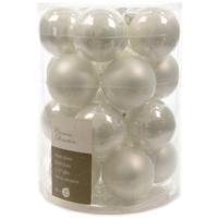 Kerstballen Glas Ø6cm Winter Wit 20st - thumbnail