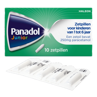 Panadol Junior Zetpillen 250mg 1-6 Jaar - thumbnail