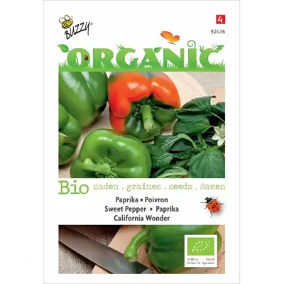 Zaden Organic Paprika California Wonder (BIO) Buzzy - Buzzy Zaden Organic Paprika California Wonder (BIO) Buzzy - Buzzy