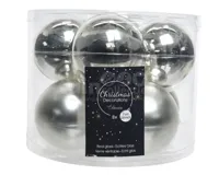 Kerstballen Glas Ø7cm Zilver 8st - thumbnail