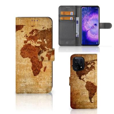 OPPO Find X5 | Flip Cover | Wereldkaart
