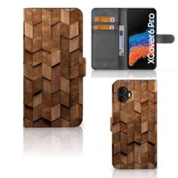 Book Style Case voor Samsung Galaxy Xcover 6 Pro Wooden Cubes - thumbnail