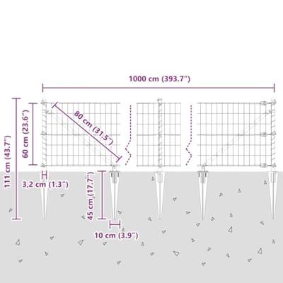 VidaXL Hek met paal groen 0,6 x 10 m staal en pvc VidaXL Hek met paal groen 0,6 x 10 m staal en pvc