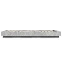 Bedframe met LED-verlichting bewerkt hout betongrijs 90x190 cm - thumbnail