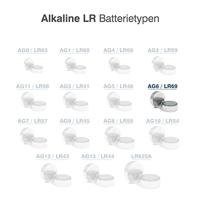Camelion 12051006 alkaline knoopcelbatterij zonder kwik AG6/LR69/LR921/371 met 1,5 Volt, set van 10, capaciteit 20 mAh,Meerkleurig - thumbnail