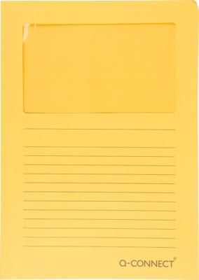Q-CONNECT L-map met venster, 120 g/m², A4, pak van 100 stuks, oranje