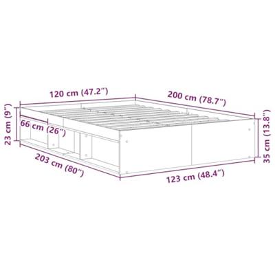 Bedframe zonder matras 200x200 cm bewerkt hout oud hout