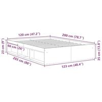 Bedframe zonder matras 200x200 cm bewerkt hout oud hout - thumbnail