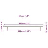 Handvatten 5 st 480 mm roestvrij staal zilverkleurig - thumbnail