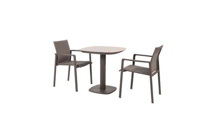 Cortina diningset met Manolo tafel terre printed keramiek 75 x 75 cm Taste - Taste